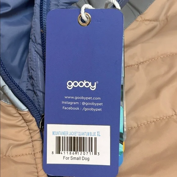 gooby Mountaineer Dog Jacket Blue, Tan, Gray NWT Size XL 100% Nylon - Picture 11 of 16